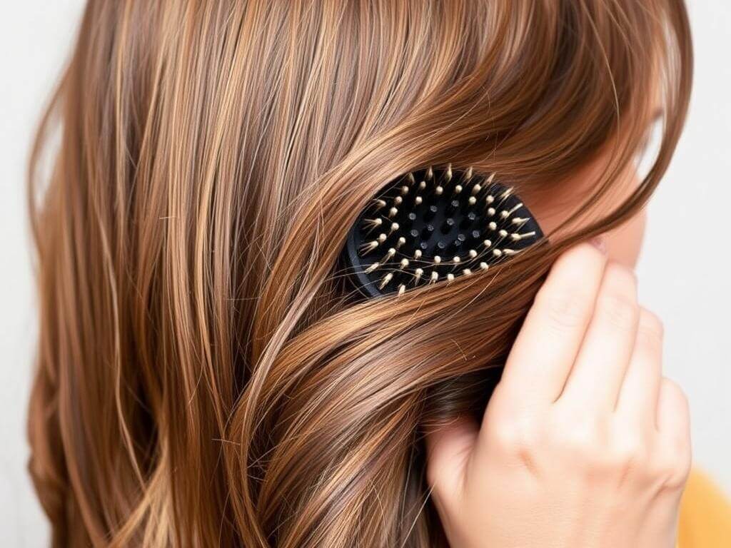 Die richtige Bürste für glattes, lockiges oder gefärbtes Haar.. Brush Materials and Their Effects: Wood, Plastic, Metal, and Natural Bristles Die richtige Bürste für glattes, lockiges oder gefärbtes Haar.. Brush Materials and Their Effects: Wood, Plastic, Metal, and Natural Bristles